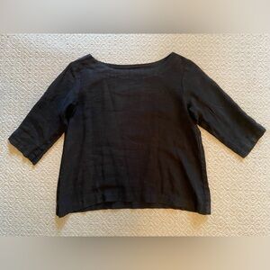 Not Perfect Linen Black Top (s)